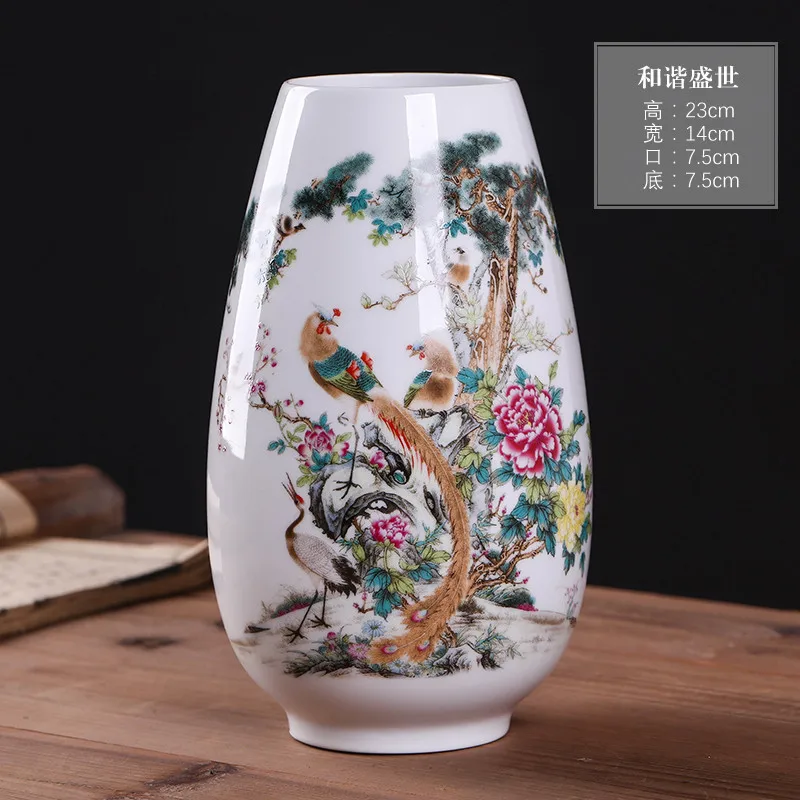 Chinese Traditional Vases Jingdezhen Vintage Ceramic Flower Vase Home Decor Furnishing Articles Pots Animal Vase Tabletop Craft