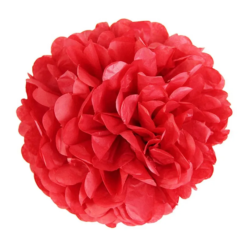 FENGRISE Pom Poms 1 шт. 30 см бумажные шарики из искусственных цветов Свадебные украшения вечерние товары для дома автомобильные декоративные - Цвет: Red