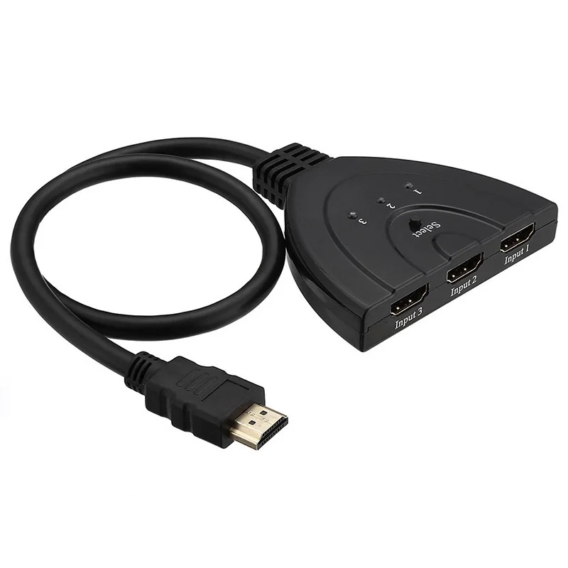 

1.4b 4K*2K 1080P Switcher HDTV box Audio/video receiver Mini 3 Port HDMI Splitter Adapter Cable 3in 1out Port Hub Scart adapter