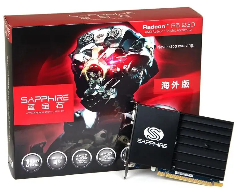 Сапфир R5 230 Графика карты 1066 МГц 64Bit Настольный ПК видео карты дискретные Графика DVI игровые карты VGA HDMI PCI-E 2,0