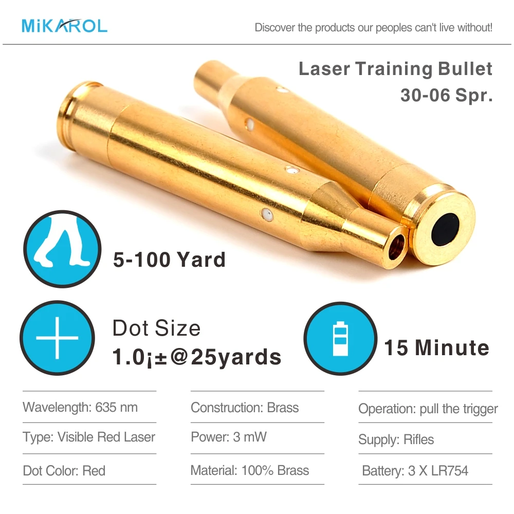 Laser Bullet Trainer Cartridge Laser Bore Sight 30 06Spr 25 06 Spr
