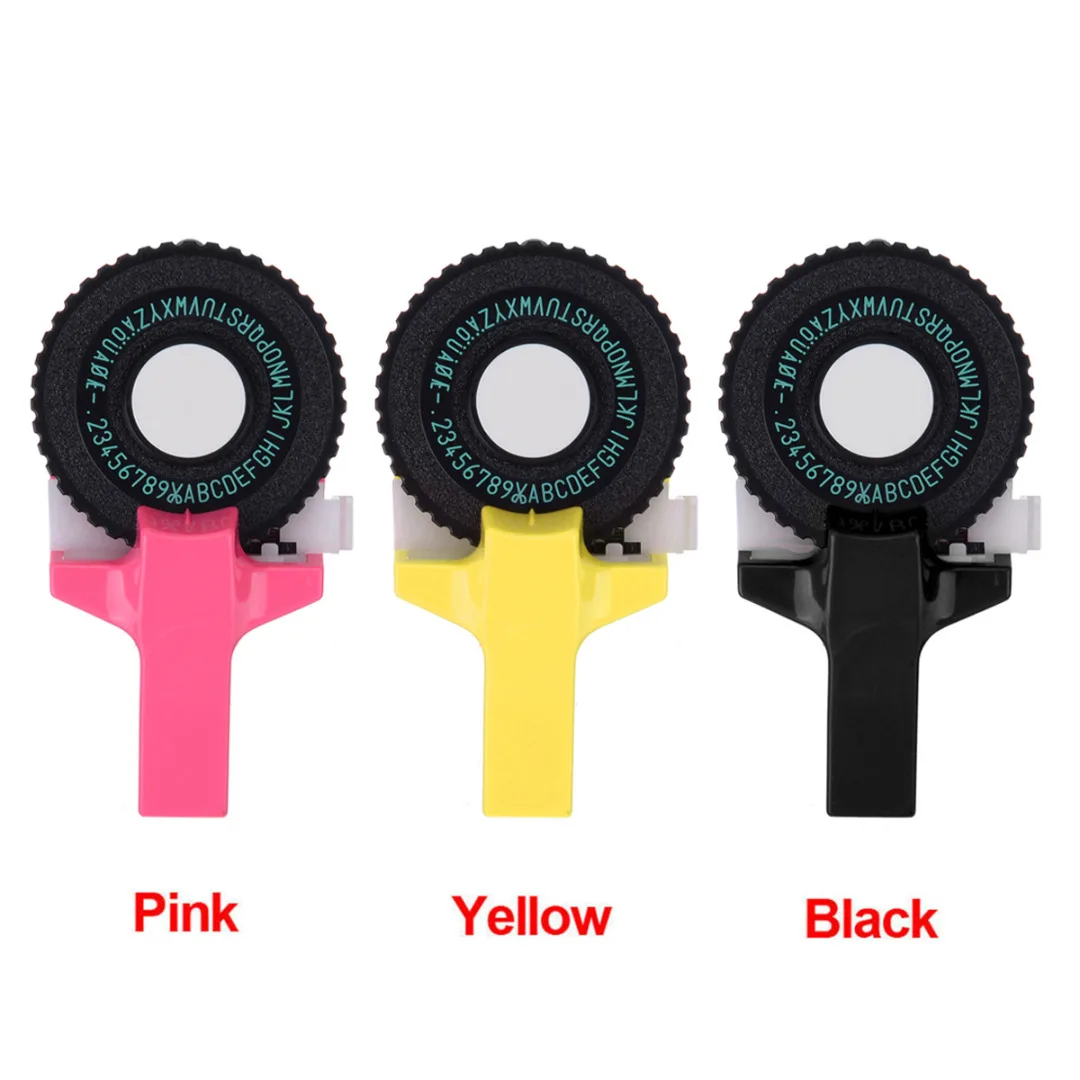 Yellow / Pink / Black Label Maker Plastic Manual Embossing Label Maker Letters Numbers Printer Tape-cutting with Tape