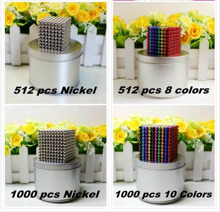 New 5mm Magnetic Cube Magic Cube Blocks Beads Spheres Neo Cube Balls Puzzle with Metal Box Christmas Gift for Child