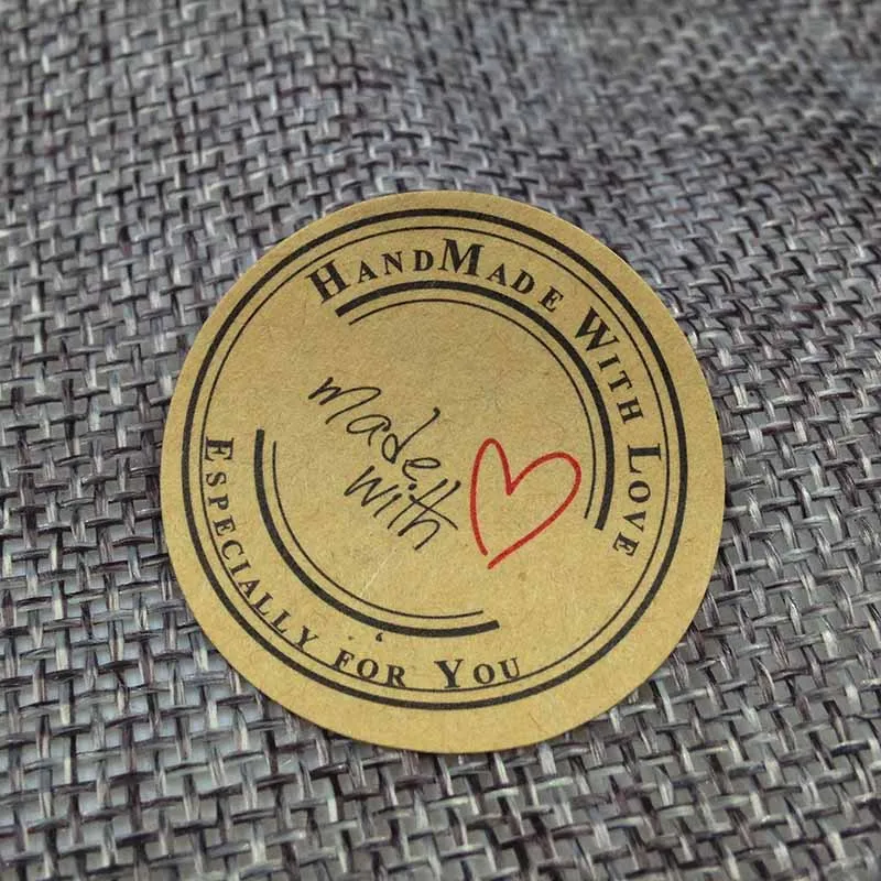 Оптовая Продажа самоклеющиеся ярлык наклейка ручная работа с любовью крафт