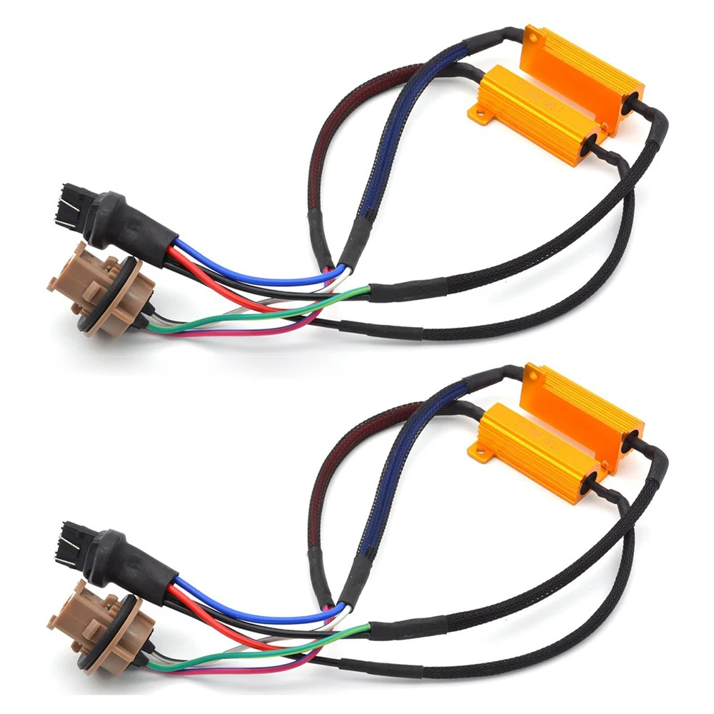 

YSY 1pair 50W 8Ohm Car LED lights Singal Load Resistor LED Bulb Fast Hyper Flash head Signal T20 7443 Wiring Canceller Decoder