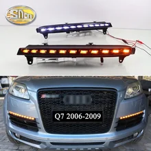 SNCN 2PCS LED Daytime Running Light For Audi Q7 2006 2007 2008 2009 Yellow Turn Signal