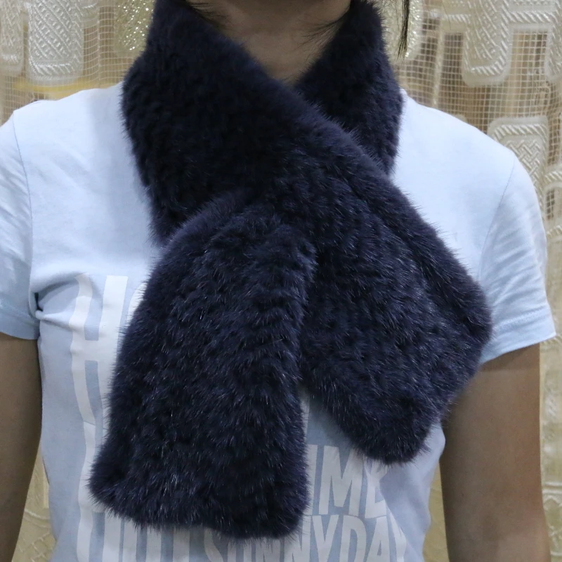 Унисекс натуральный вязаный норковый шарф из натурального меха норки брелок с мехом для мужчин и женщин мода зимний шарф шаль