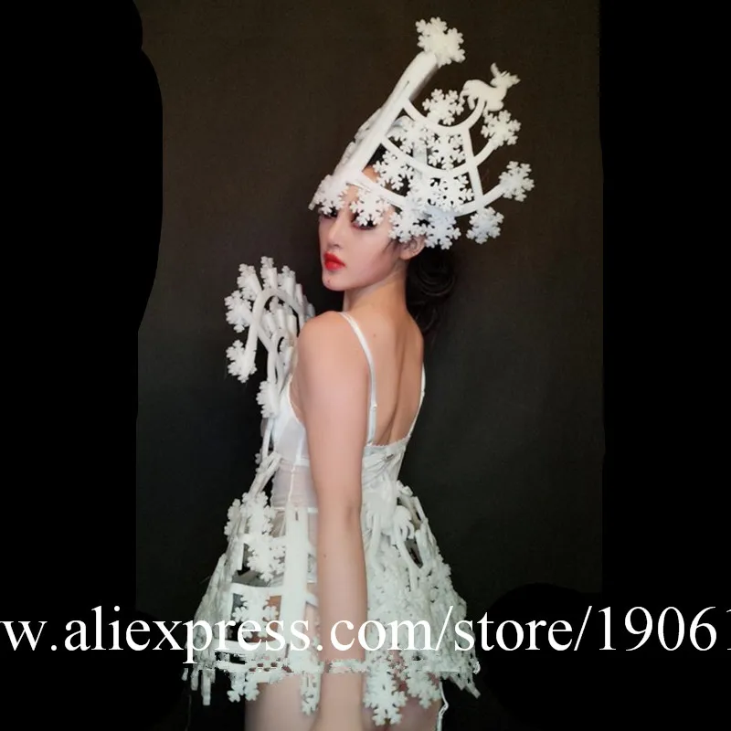 Mysterious snowflake theme ds singer show gogo hundred dj bar nightclub costumes10