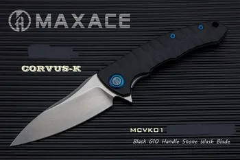 

NEW Jade Maxace Corvus K110 Steel Stonewashed Blade Bearing Compact Camping Knife Free Shipping