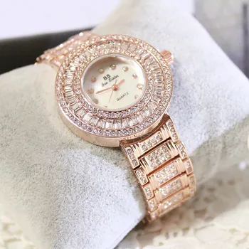 

Ladies Watch No Digital Rhinestone Dial Watch High-end Bracelet Dial with Rhinestone Strap Women's Watch Fashion & Casual