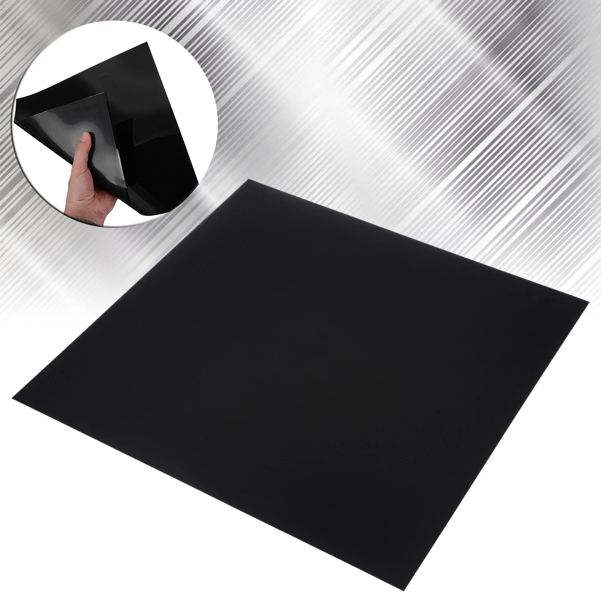 New Industry ABS Plastic Sheet 300*300*0.5mm Black DIY Plastic Flat Board Flexible Smooth Back Sheet for Car Styling Audio