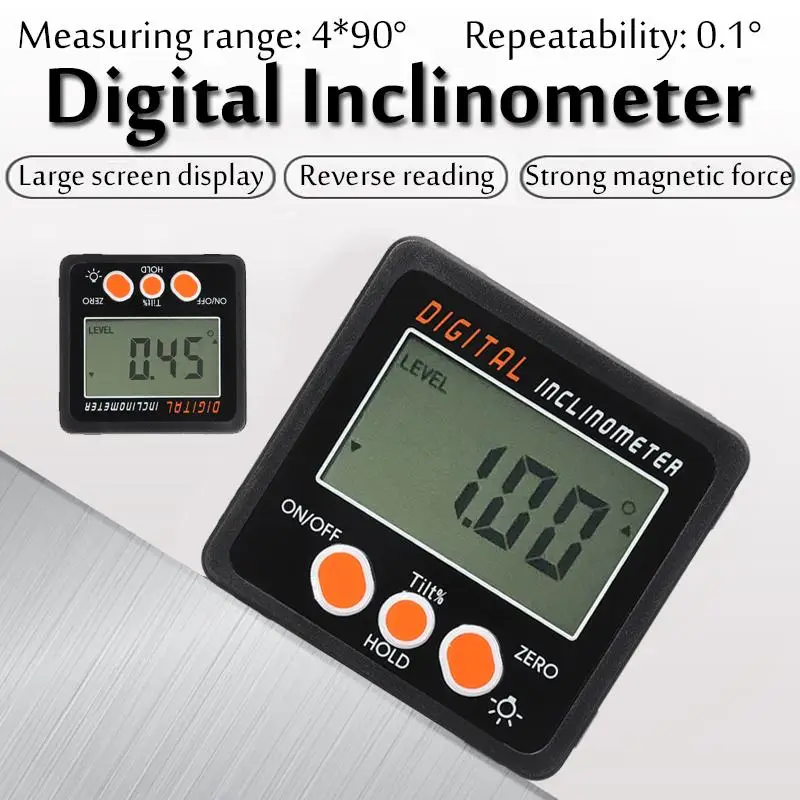 Professional 360 Degree Mini Digital Protractor Inclinometer Electronic Angle Finder Level Bevel Bo