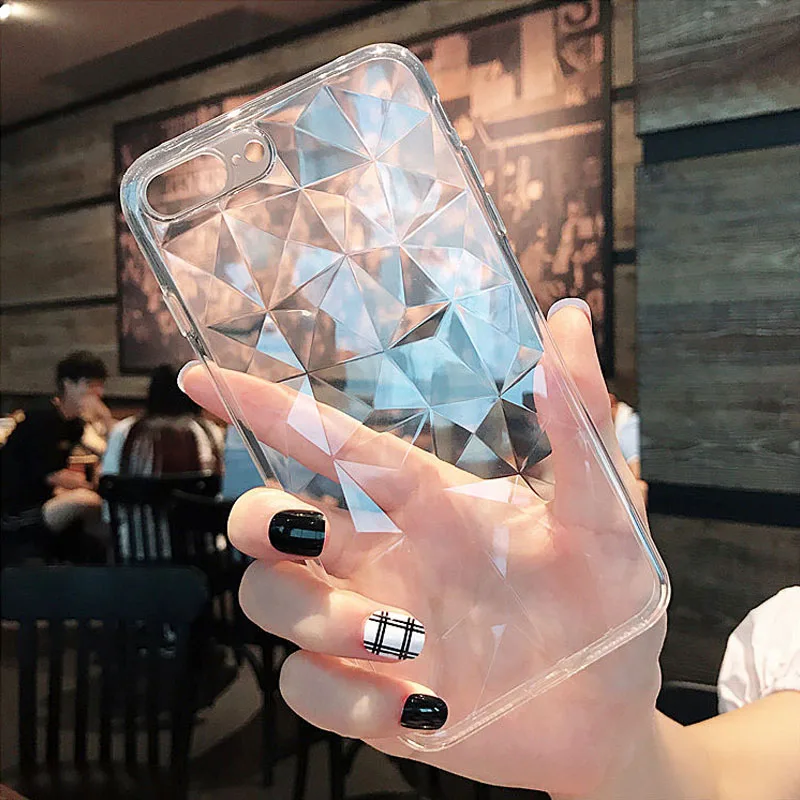 

Transparent TPU Case For Samsung Galaxy S10 Plus S10E S10 Lite Soft Cover for Samsung M30 M20 M10 2019 3D Diamond Silicone Cases