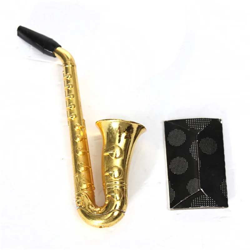 1pcs Small Saxophone Portable Smoke Smoking Pipes Metal Tobacco Weed