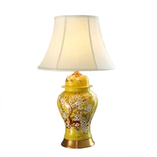 Спальня старинная настольная лампа Китай гостиная Настольная лампа для свадьбы декоративная керамика искусство цветок и птица ванна настольная лампа
