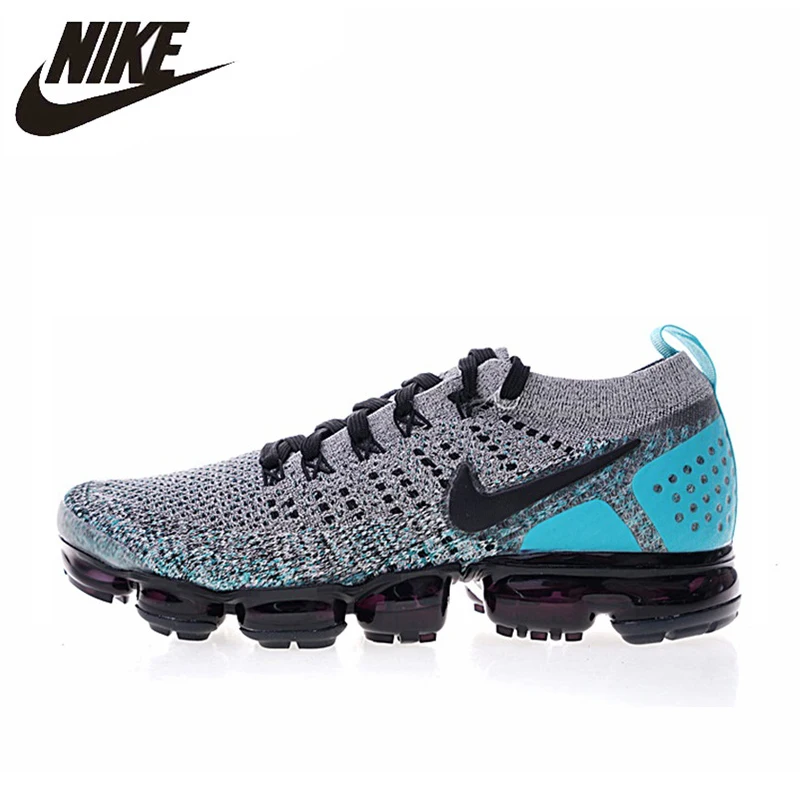 

Nike Air Vapormax Flyknit 2.0 Men's Running Shoes, Gray & Blue, Shock Absorption Breathable Lightweight Non-slip 942842 104