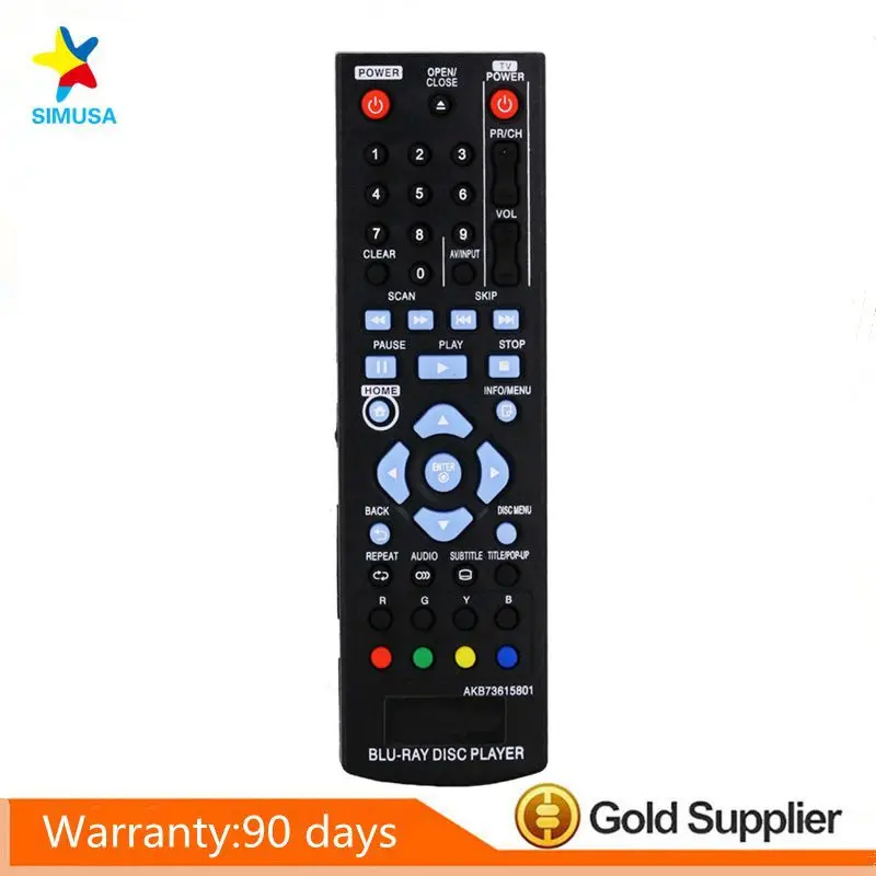 

AKB73615801 Replaced Remote Control for LG Blu-ray DVD Player Disc BP125 BP220N