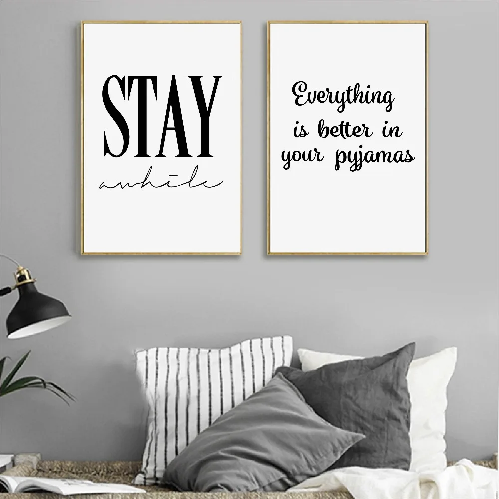 Decor Bedroom Wall Art Quote A5 Everything Is Better In