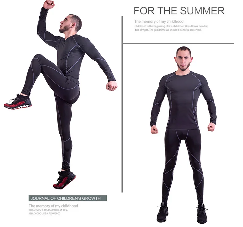 Men Rashguard Sportswear Male Long Sleeve Gym T Shirt Suits MMA Rashguard Fitness Running Shirt Crossfit Bodybuilding Men Shorts Mma (11)