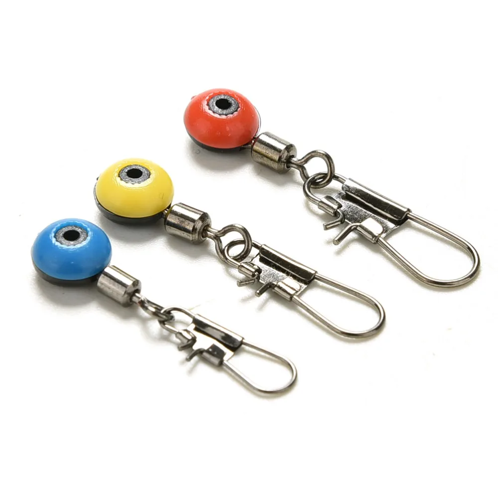 

3 Colors 20pcs/lot Fishing Line to Hook Swivels Shank Clip Connector Interlock Snap Sea Space Bean Lure Rolling Swivels