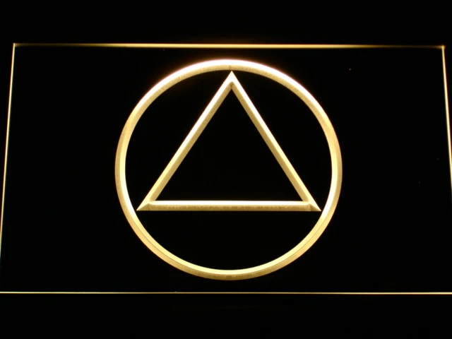 Alcoholics Anonymous AA LED 네온 조명 신호, on/off 스위치 포함, 20 가지 색상, 5 가지 크기 선택 가능, a213