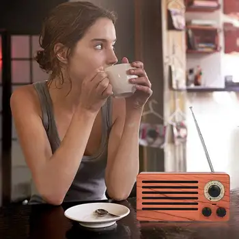 

Retro Wireless Bluetooth Speakers Portable HiFi Home Speaker Stereo Subwoofer FM TF Radio for Smartphone PC Laptop