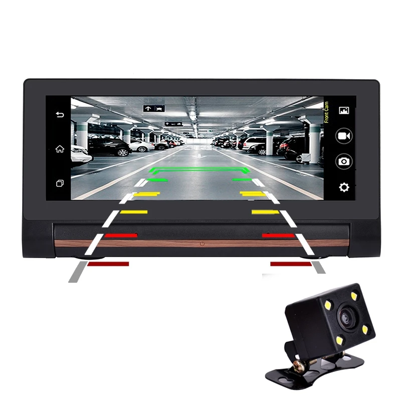 Лучший 4G Автомобильный gps навигатор " ips сенсорный gps DVR Dash камера Android 5,0 wifi Bluetooth FHD 1080P двойной объектив с камерой заднего вида