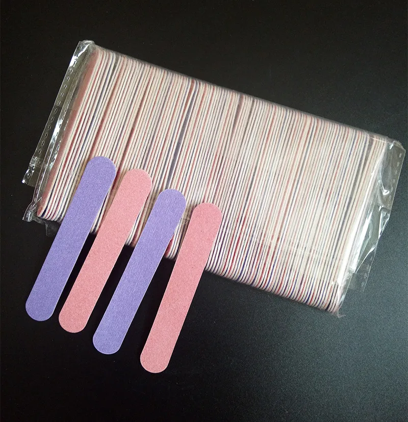 

EasyNail 20pcs double color 85mm nail files Pink&Purple wood Nail File 180/240 Disposable Manicure Tools.