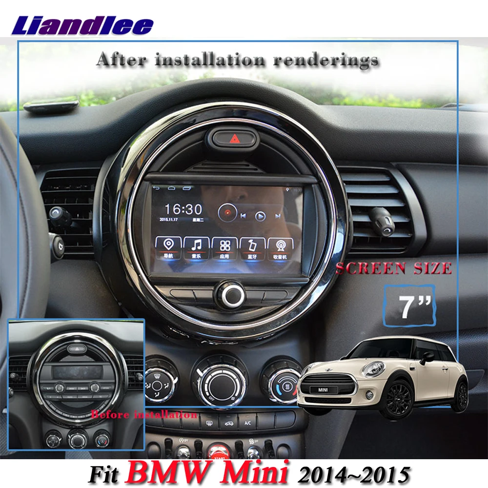 Perfect Liandlee Android System For BMW Mini Cooper 2014~2016 With AUX Stereo Radio TV BT DVD GPS Navi Navigation HD Screen Multimedia 10