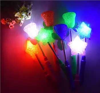 

LED Glow Star Wand Mixed Rose Heart Shaped Stick Flashing Light Concert Party Novelty Items Led Toys Wholesale 120pcs