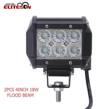 

Eliteson 2PCS Light bar 18W Work Light Lamp LED 4" Motorcycle Tractor Boat Off Road 4WD 4x4 Truck SUV ATV Flood 12V 24V