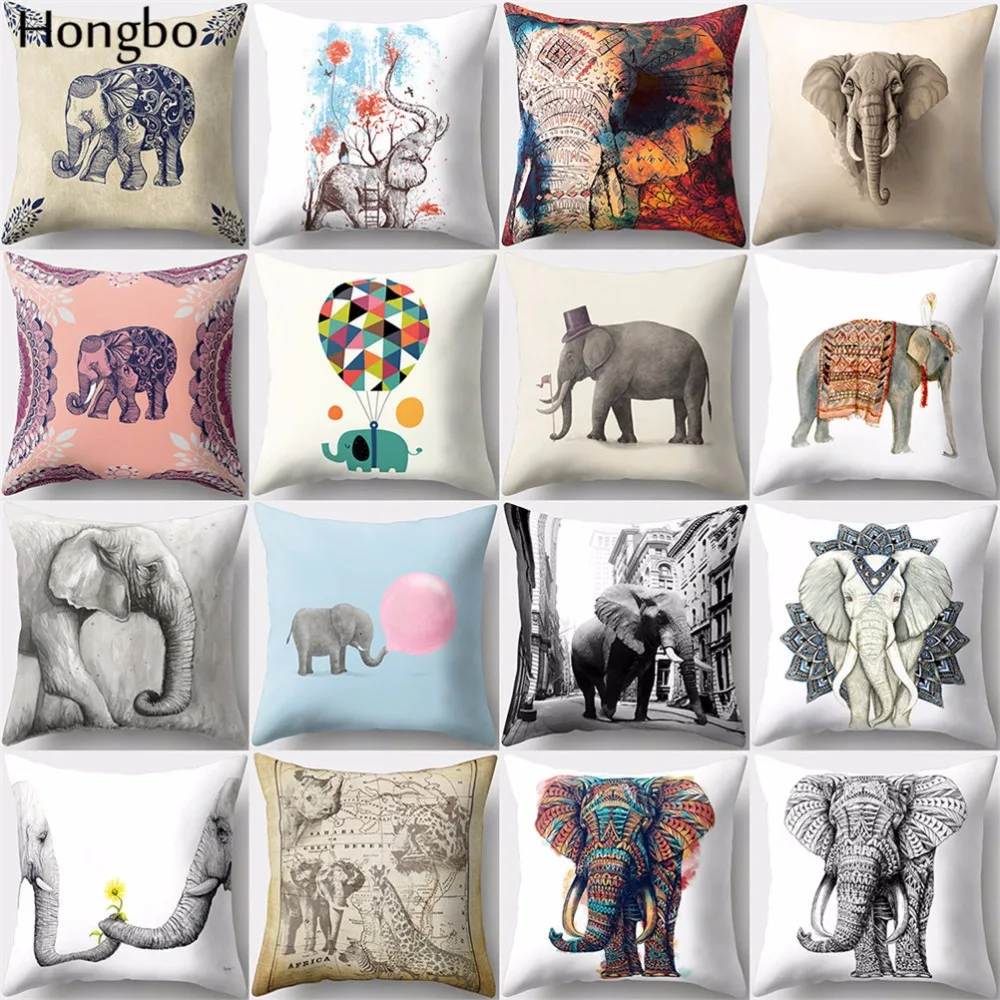 1 шт. декоративная наволочка с принтом слонов|cushion case|throw pillow coverscover cushion |