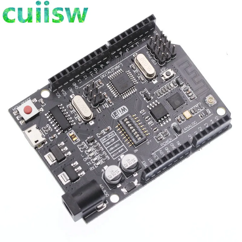 UNO R3 + Wi Fi ATmega328P ESP8266 (32 Мб памяти) CH340G для Arduino Uno NodeMCU WeMos Новое