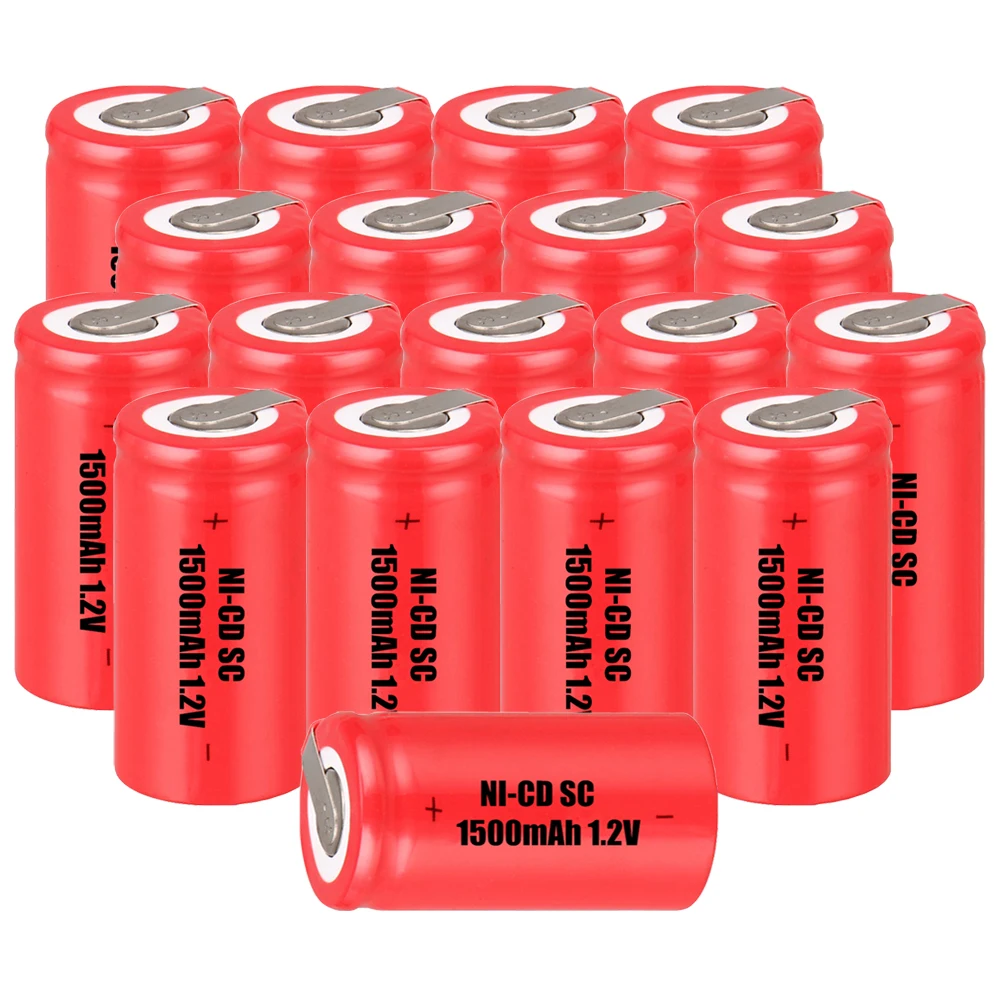 

Lowest price 18 piece SC battery 1.2v batteries rechargeable 1500mAh nicd battery for power tools akkumulator