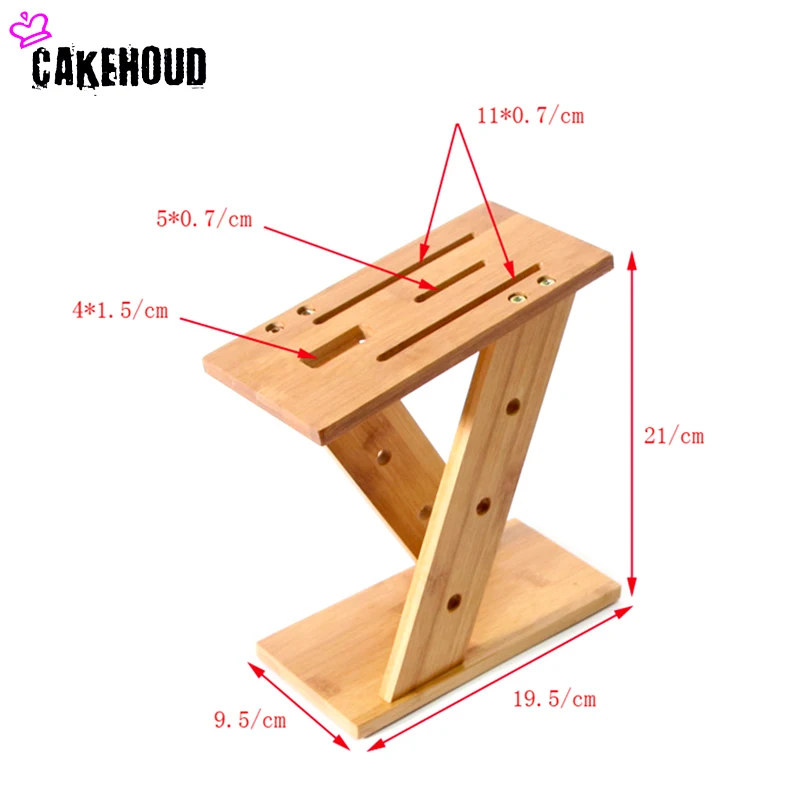 CAKEHOUD Z форма бамбуковая подставка Подставка для кухонных ножей Экологичная натуральная многофункциональная стойка для ножей кухонная стойка для хранения инструментов - Цвет: Z shape