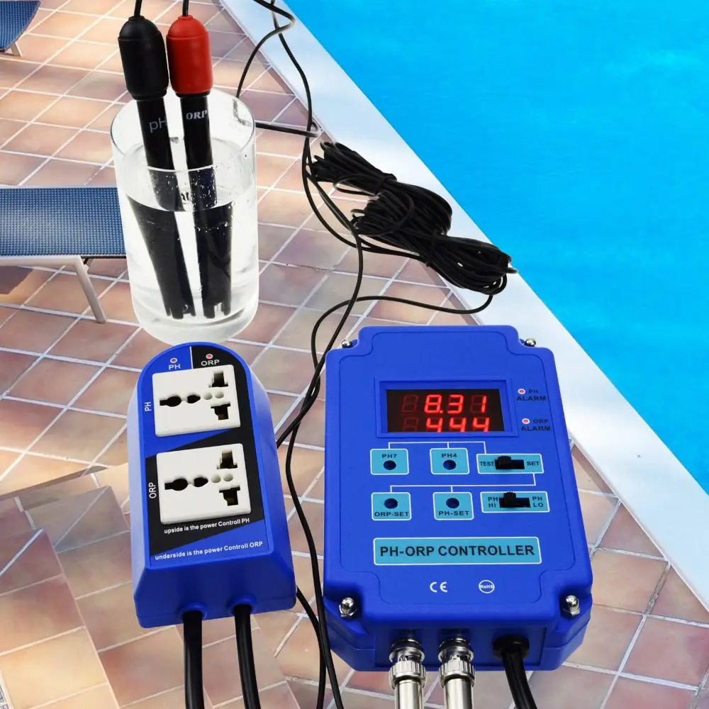 

Digital PH ORP Meter 2 In 1 Controller Monitor w/ Output Power Relay Control Electrode Probe BNC for Aquarium Hydroponics Plants