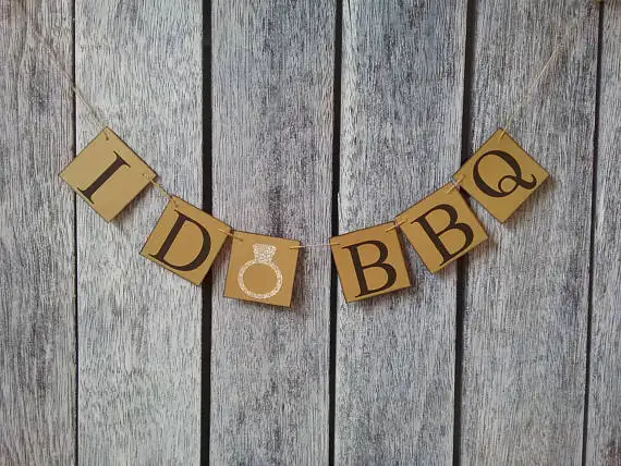 Personalized I Do Bbq Wedding Banners Engagement Garlands Buntings