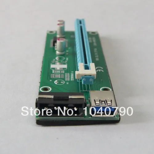 10 шт./лот PCI E Express 1X to 16X Riser Card + USB 3 0 удлинитель с блоком питания для биткоина litecoin