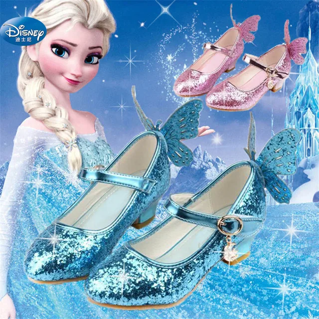 frozen elsa princess shoes spring and autumn models pink blue