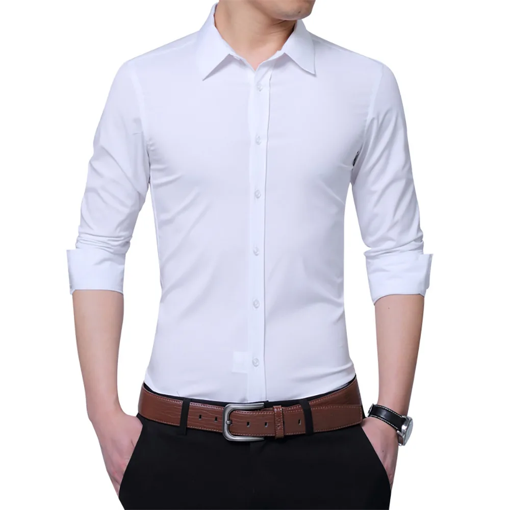 Для мужчин рубашка мужской социальных футболка модные футболки с длинными рукавами Slim Fit Человек платье в деловом стиле рубашка брендовая