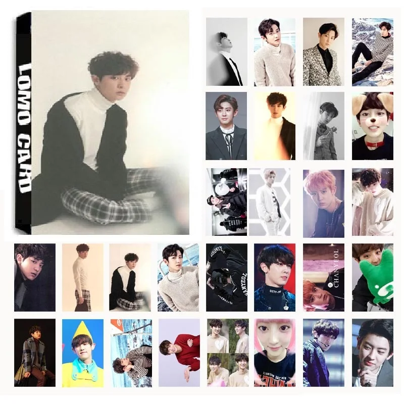 

30Pcs/set KPOP EXO CHANYEOL Single 04 for Life Album HD Photo Card PVC Cards Self Made LOMO Card Photocard
