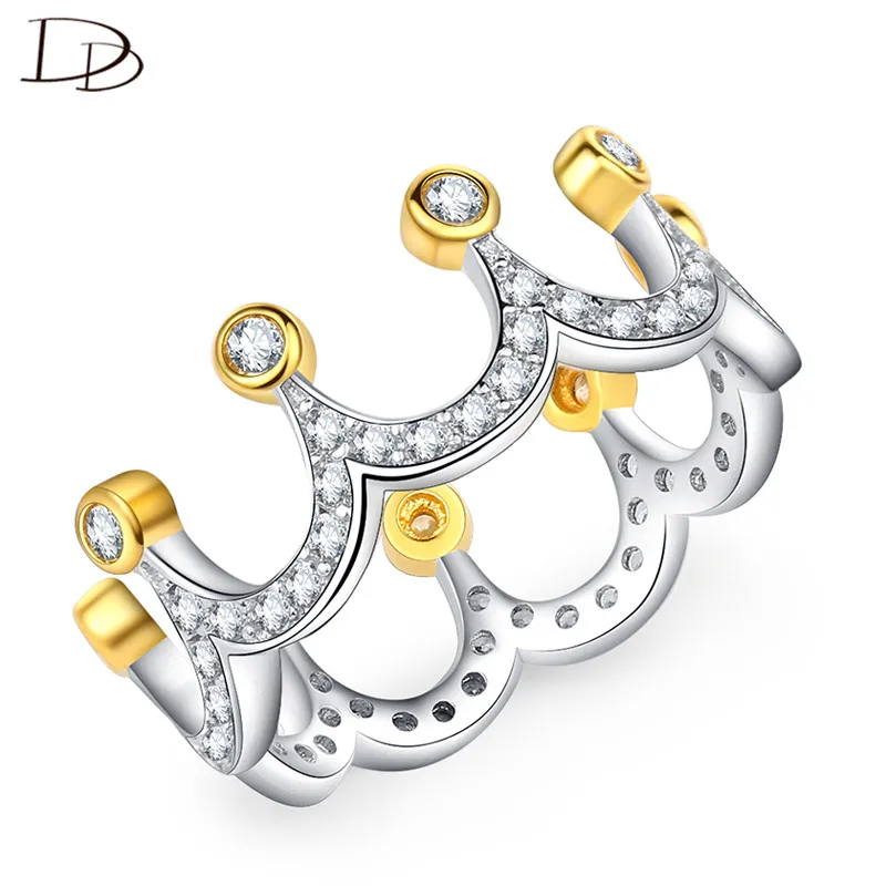 

DODO Gold Color Crown Shaped Rings for Women Popular Princess Queen Anel Chic AAA Cubic Zircon Jewelry Crystal Bijoux RA063