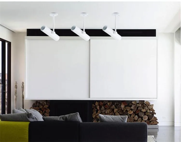 Lâmpada de Parede Lâmpada do Teto Atacado Varejo Levou Faixa Spot Light Holofotes Rastreamento Superfície Montado Preto Branco Shell 15 w Cob 2 Iluminação do percurso