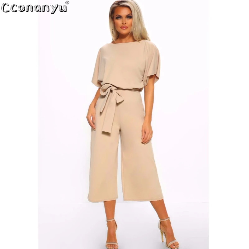 2019 Sexy Jumpsuit Women Long Romper Summer Women Bodysuit Sashes Trousers Pockets Beach Jumpsuit Coveralls Playsuit Female