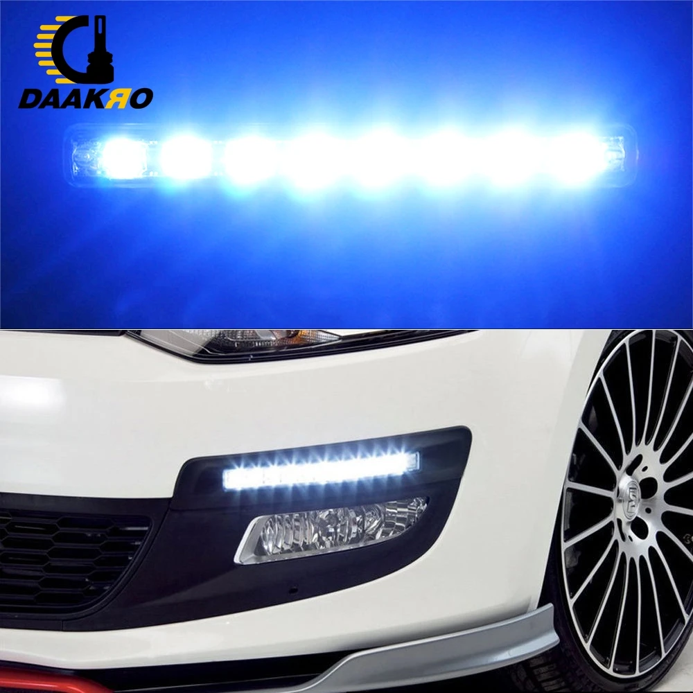 Автомобильные ходовые огни 8 высокомощных светодиодных DRL противотуманных фар
