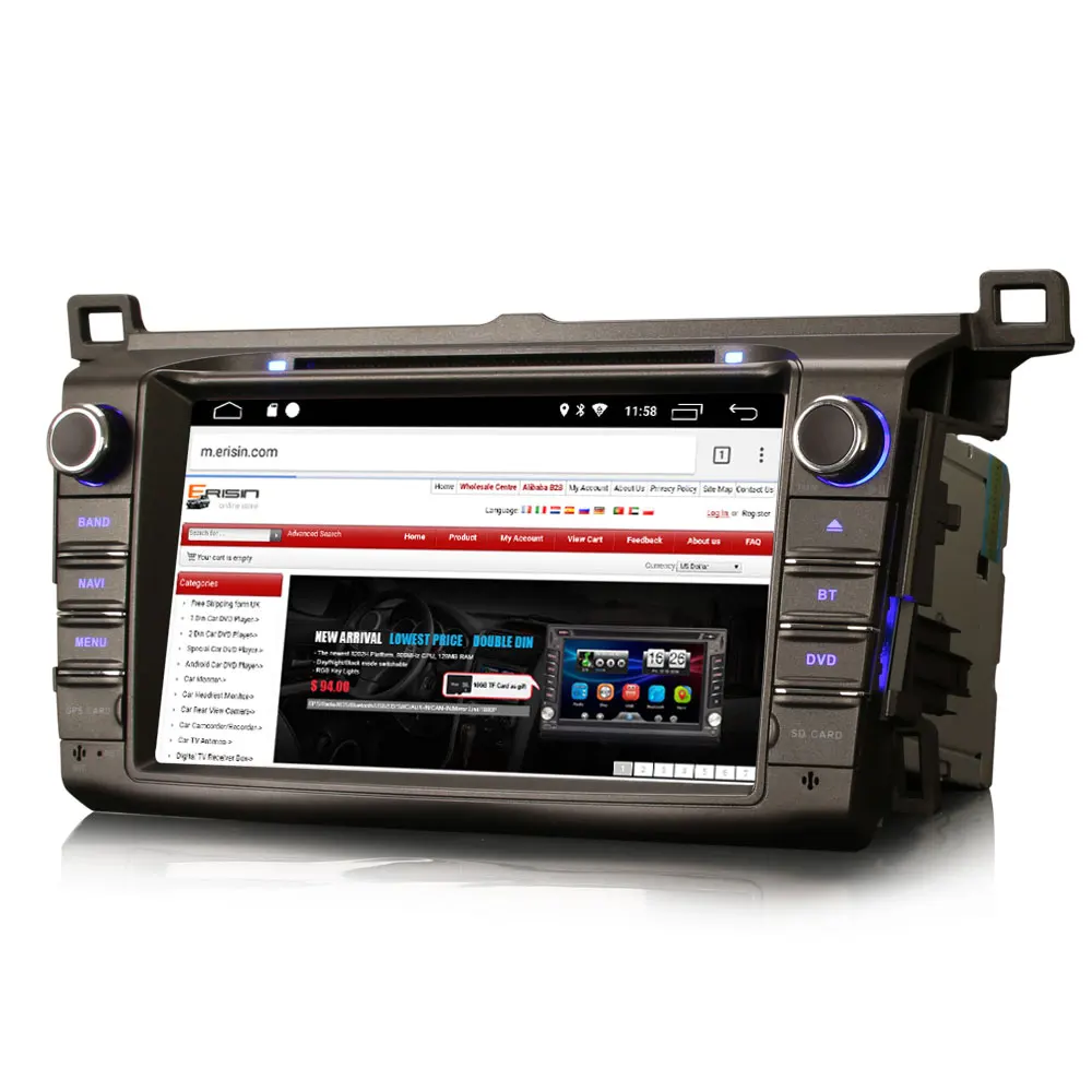 Top Erisin ES2934R 8" Car Multimedia Player Auto Radio Android 9.0 DAB+ DVR OBD GPS for TOYOTA RAV4 (2013-2015) 1