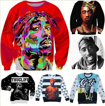 

2018 3d Character Sweatshirts Printed Tupac Shakur 2Pac Sweatshirt Men/women Harajuku Hoodies Moleton Masculino Plus S-5XL