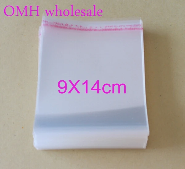 OMH оптовые 200 шт. 9x14 см OPP наклейки самоклеющиеся прозрачный PP пластиковые пакеты для ювелирных изделий Подарочная Упаковка PJ369-4
