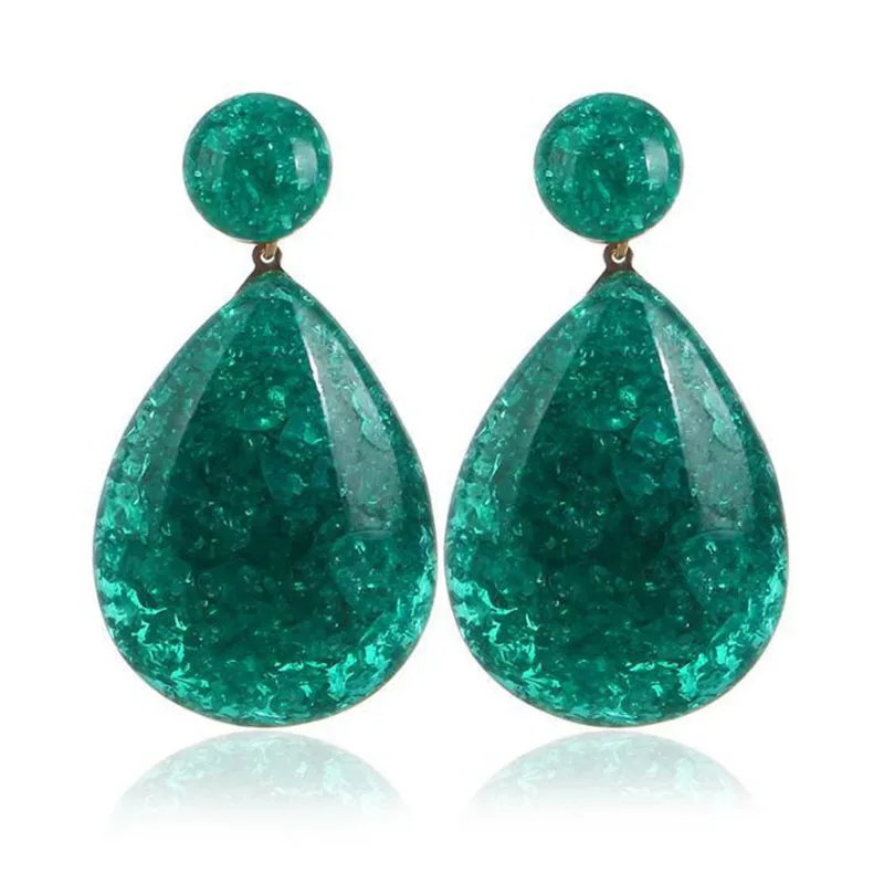

Luxury Exaggerated Resin Drop Jewel Earrings For Women in Fashion Bohemia 8 Colors Stud Earrings Jewelry wholesale