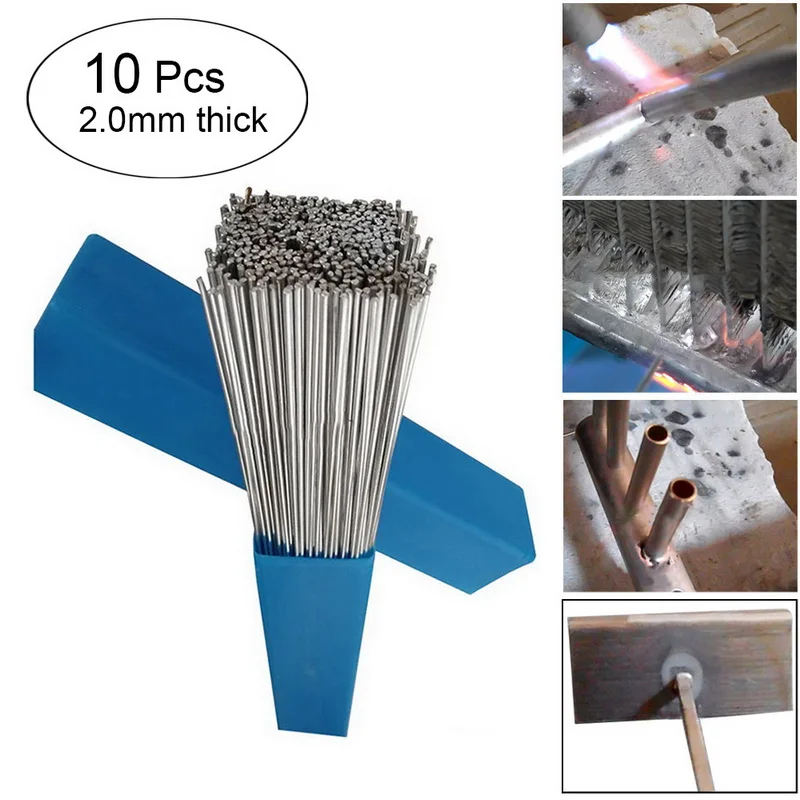 10PCS 2mm*50cm Low Temperature Aluminum Solder rod Welding Wire Flux Cored Soldering Rod No Need Solder Powder